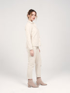 Veste en velours beige VIVIAN femme, BEIGE, taille XS, porté par Priscilla (1m76) – photo 3