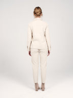 Veste en velours beige VIVIAN femme, BEIGE, taille XS, porté par Priscilla (1m76) – photo 4