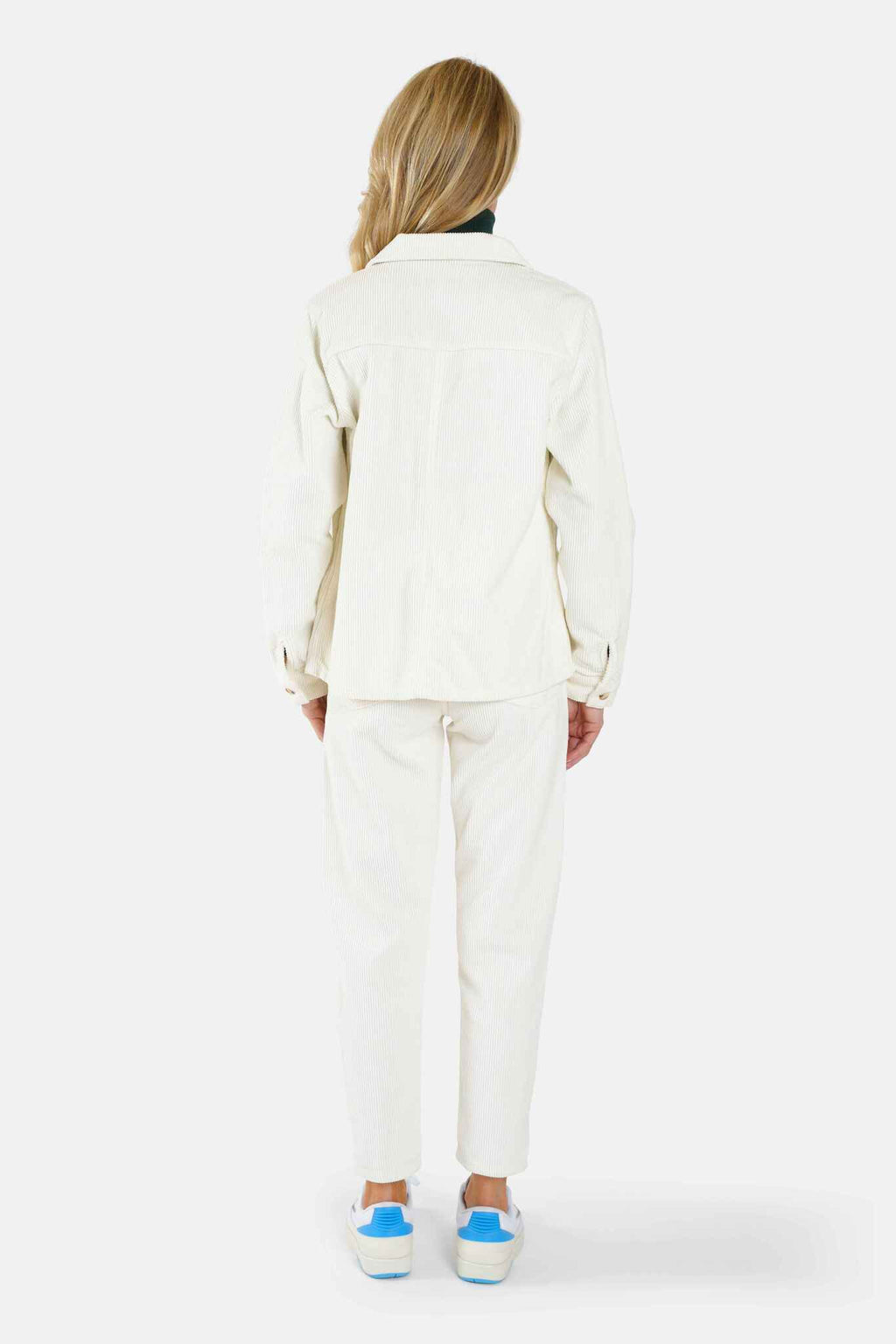 Veste en jean VIVIAN blanc femme, WHITE, taille XS, porté par Jessica (1m75) – photo 4