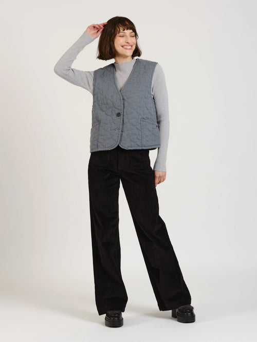 Veste sans manches VITTORIA femme, GREY, taille XS, porté par Léa (1m70) – photo 4