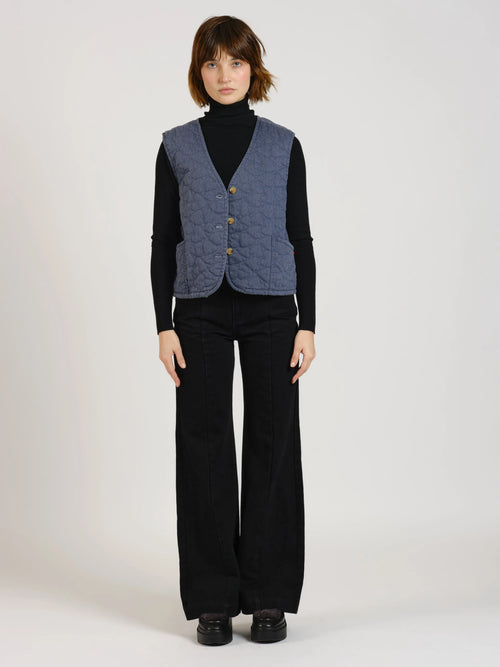 Veste sans manches VITTORIA femme, NAVY, taille XS, porté par Sarah (1m72) – photo 2