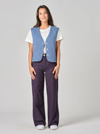 Veste sans manche bleu VITTORIA femme, BLUE, taille XS, porté par Valentine (1m70) – photo 2