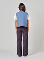 Veste sans manche bleu VITTORIA femme, BLUE, taille XS, porté par Valentine (1m70) – photo 4