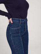 Jean large taille mi-haute FILA femme, NAVY, taille XS, porté par Priscilla (1m76) – photo 5