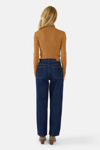 Jean baggy élégance décontractée et confort assuré LENA femme, INDIGO, taille XS, porté par Jessica (1m75) – photo 4