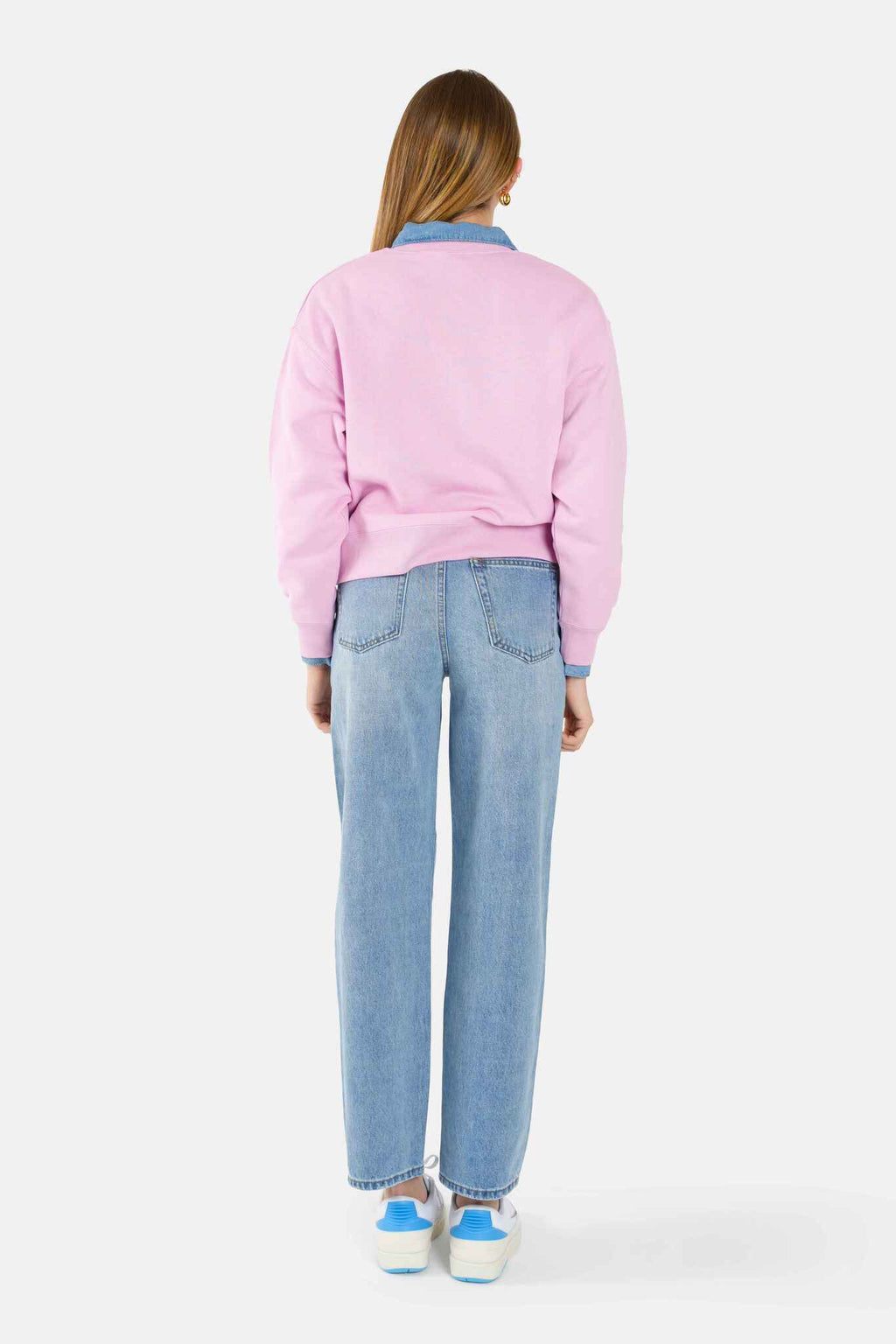 Jean baggy élégance décontractée et confort assuré LENA femme, BLUE, taille XS, porté par Lilou (1m75) – photo 5