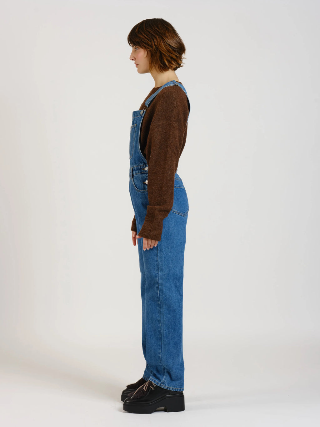 Salopette en jeans DESIRE femme, STONE, taille XS, porté par Sarah (1m72) (F.A.M. JEANS) – photo 1