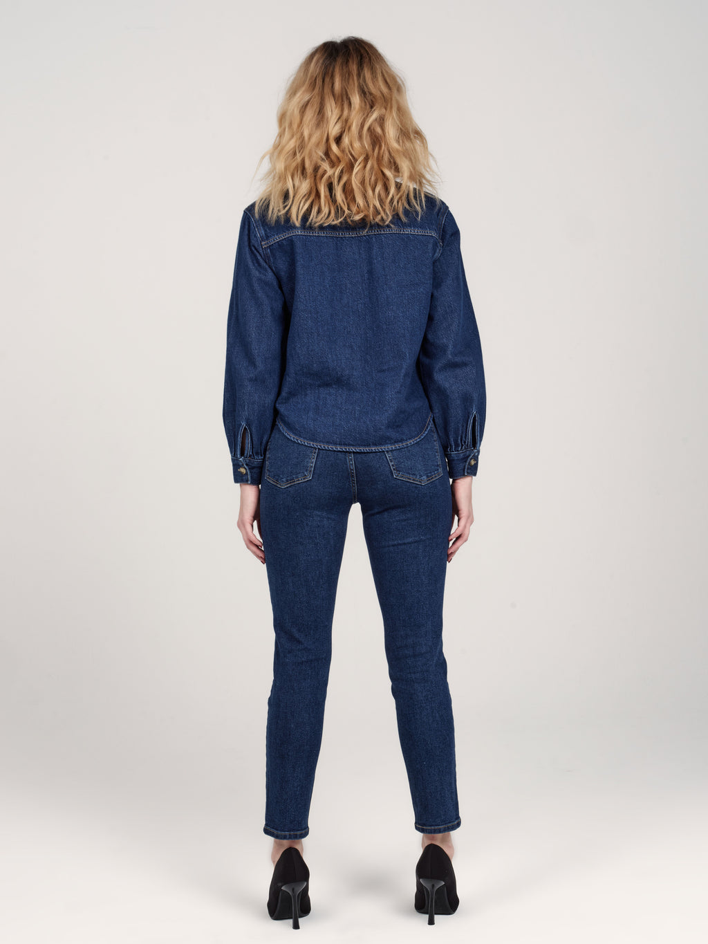 Jean boyfriend slim stone taille haute MAEVA femme, STONE, taille XS, porté par Priscilla (1m76) – photo 5