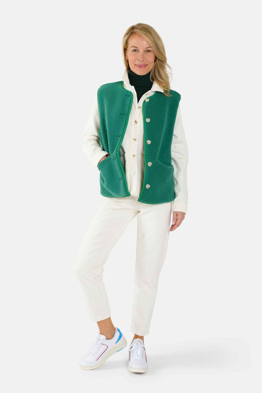 Veste sans manches VITA vert femme, GREEN, taille XS, porté par Jessica (1m75) (FAM PARIS) – photo 1