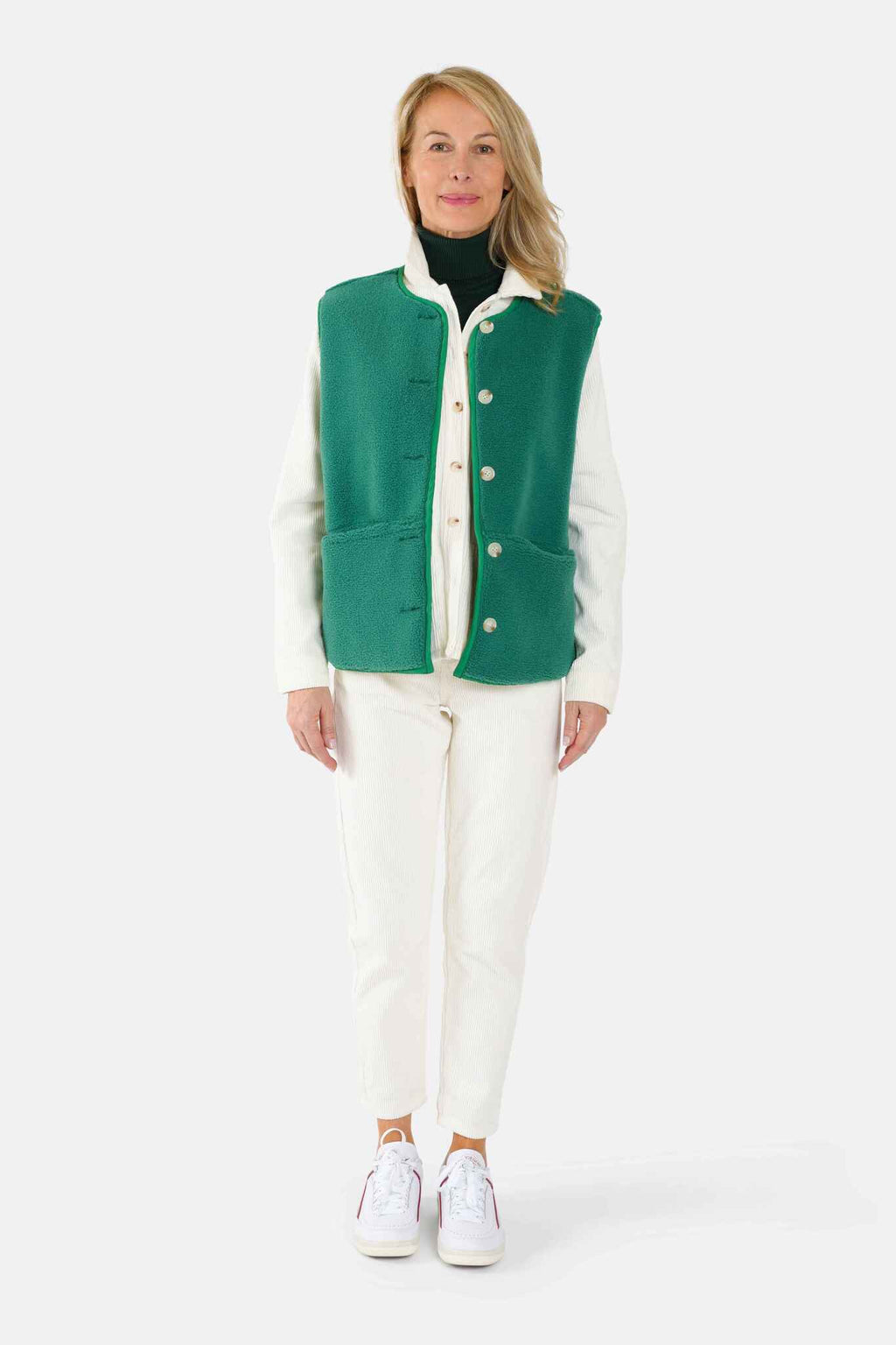 Veste sans manches VITA vert femme, GREEN, taille XS, porté par Jessica (1m75) – photo 2