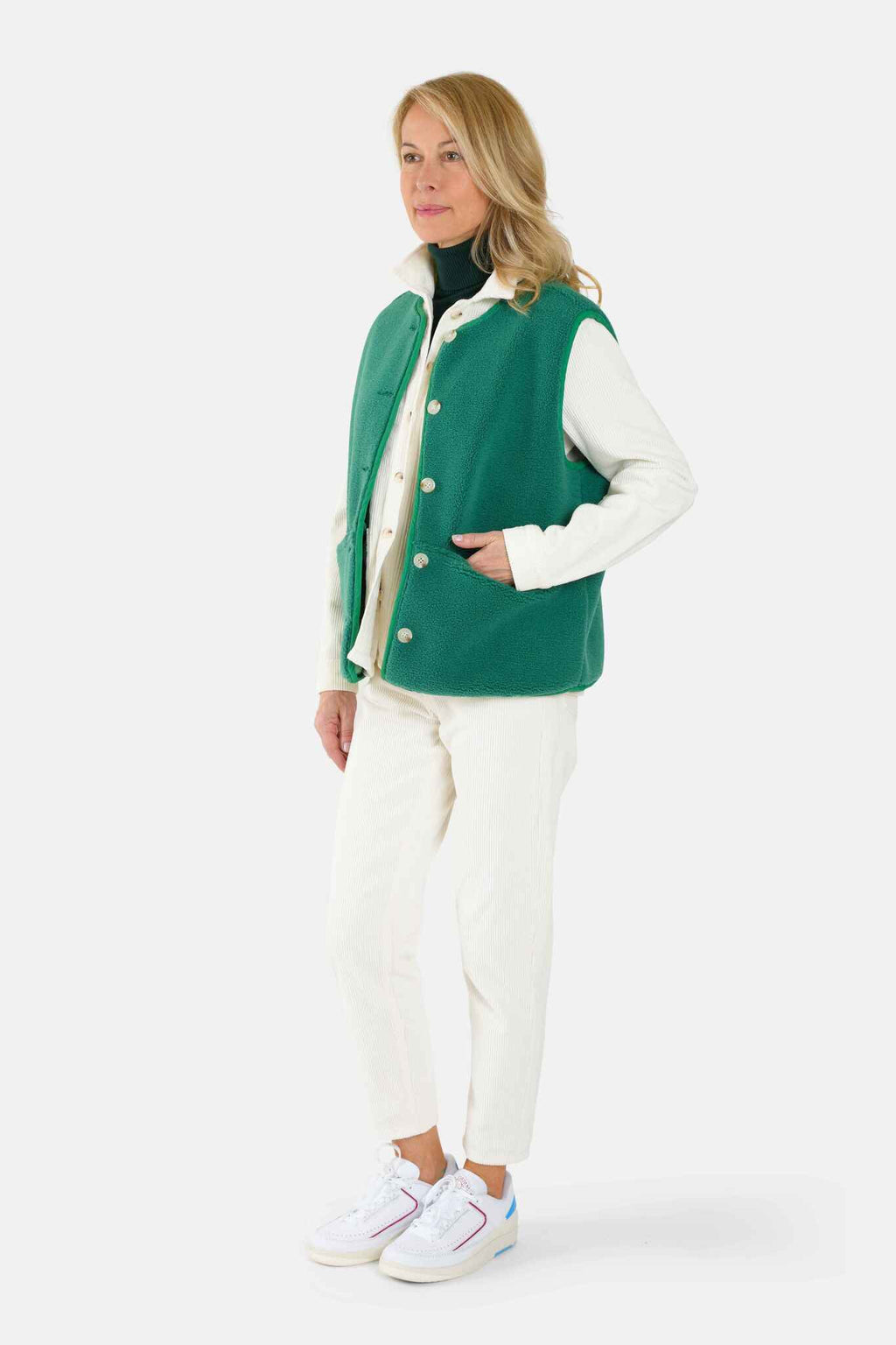 Veste sans manches VITA vert femme, GREEN, taille XS, porté par Jessica (1m75) – photo 3