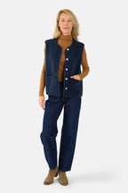 Veste sans manches VITA bleu marine femme, NAVY, taille XS, porté par Jessica (1m75) (FAM PARIS) – photo 1