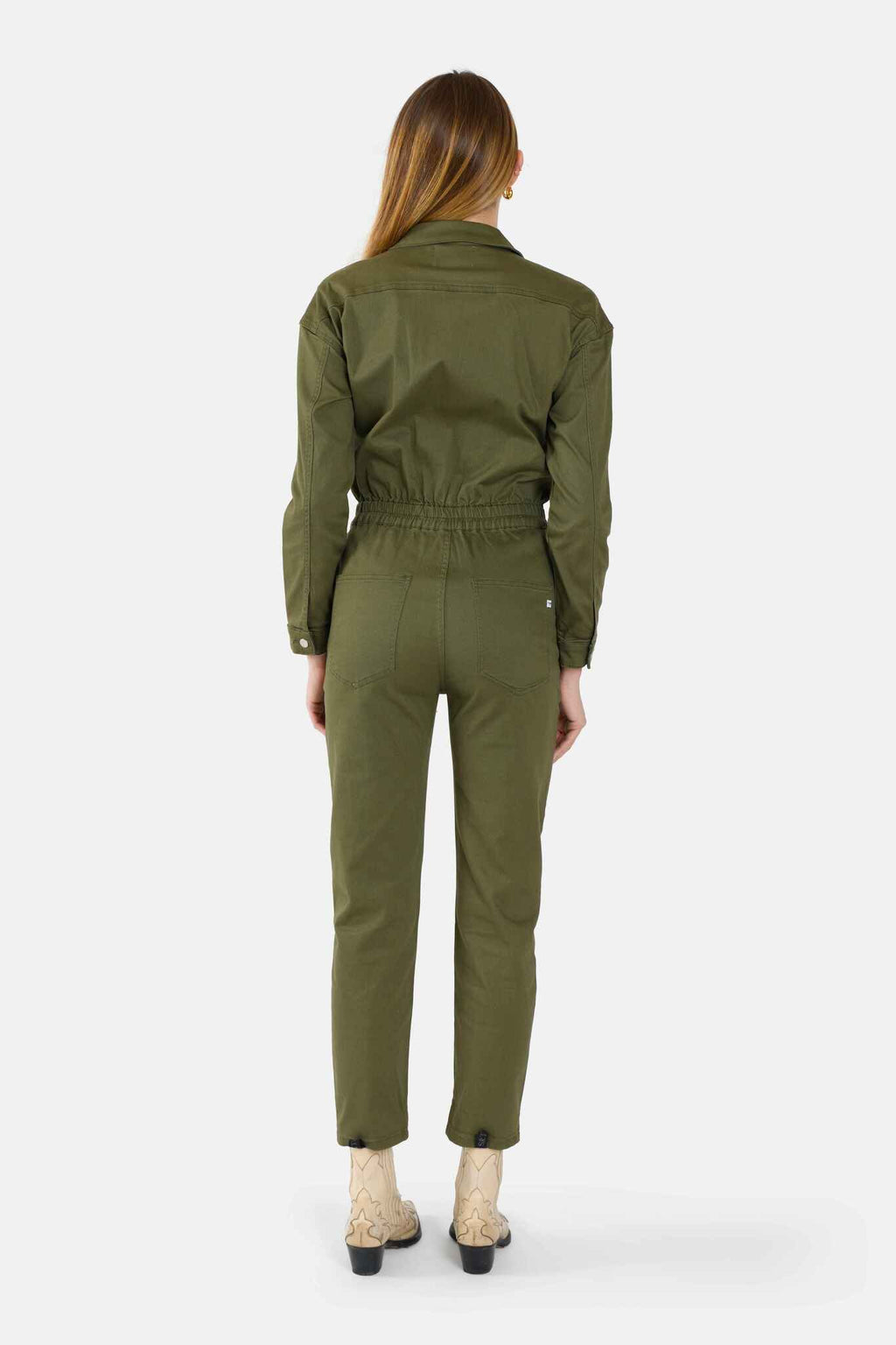 Combinaison manches longues kaki DAUPHINE femme, KAKI, taille XS, porté par Lilou (1m75) – photo 5