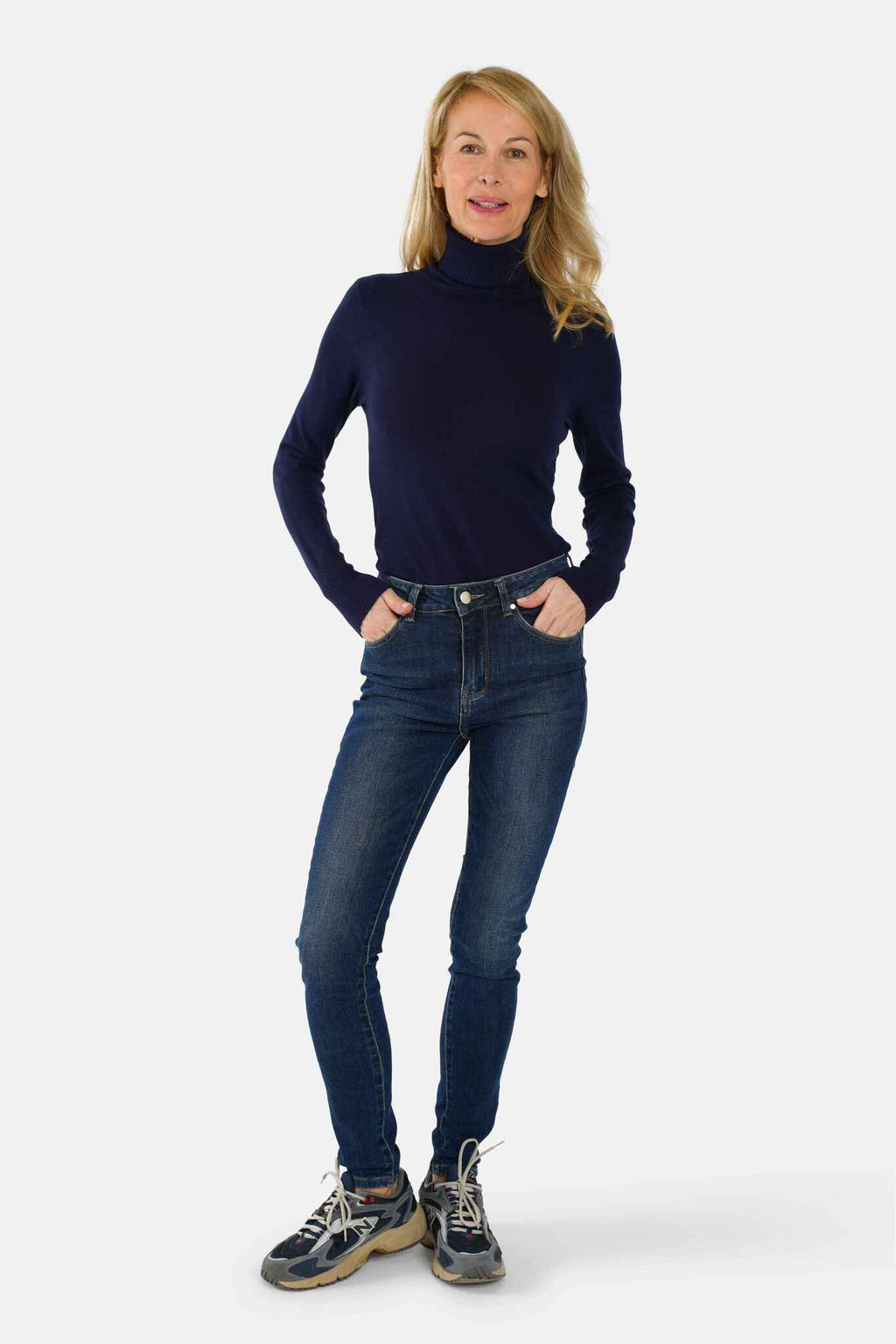 Jean skinny taille haute bleu JO femme, BLUE JEANS, taille 26, porté par Jessica (1m75) – photo 2