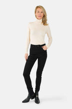 Jean skinny taille haute noir JACQUELINE femme, BLACK, taille 26, porté par Jessica (1m75) – photo 2