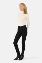Jean skinny taille haute noir JACQUELINE femme, BLACK, taille 26, porté par Jessica (1m75) – photo 4