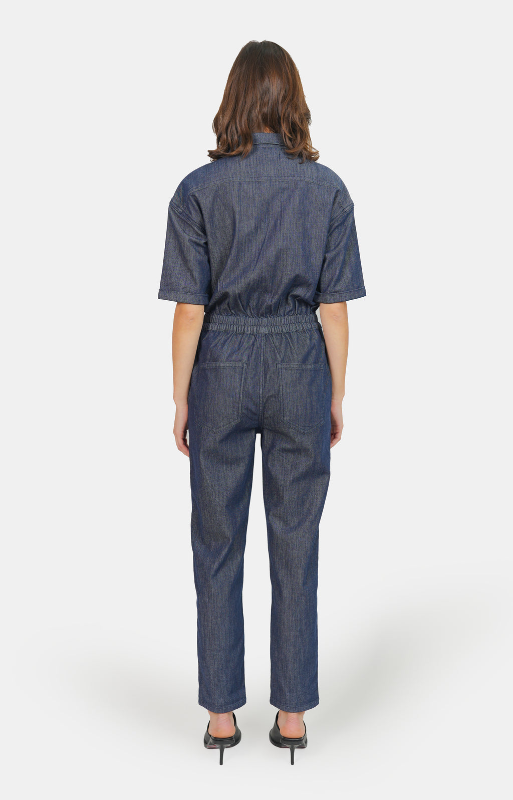 Combinaison manches courtes indigo DAUPHINE femme, INDIGO, taille XS, porté par Claire (1m76) – photo 5