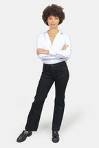 Chemise unie blanc HELENE femme, WHITE, taille XS, porté par Marie (1m71) – photo 2