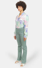 Jean bootcut sage BELLA femme, SAGE, taille 26, porté par Marie (1m71) – photo 3