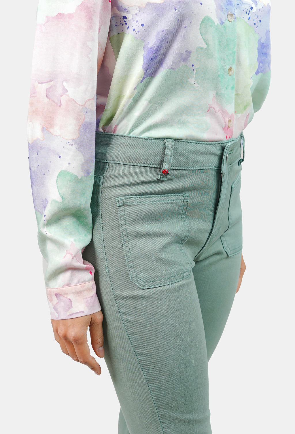 Jean bootcut sage BELLA femme, SAGE, taille 26, porté par Marie (1m71) – photo 5