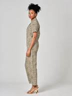 Combinaison manches courtes en Léopard DENISE femme, LEOPARD, taille XS, porté par Shazney (1m75) – photo 3