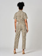 Combinaison manches courtes en Léopard DENISE femme, LEOPARD, taille XS, porté par Shazney (1m75) – photo 4