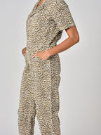 Combinaison manches courtes en Léopard DENISE femme, LEOPARD, taille XS, porté par Shazney (1m75) – photo 5