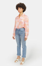 Chemise à motifs Pastel C HELENE femme, PASTEL C, taille XS, porté par Marie (1m71) – photo 4