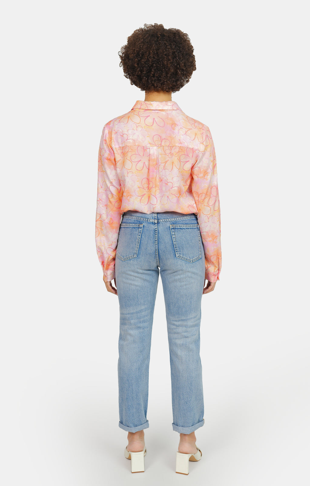 Chemise à motifs Pastel C HELENE femme, PASTEL C, taille XS, porté par Marie (1m71) – photo 5