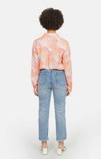 Chemise à motifs Pastel C HELENE femme, PASTEL C, taille XS, porté par Marie (1m71) – photo 5