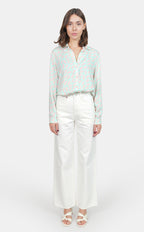 Chemise à motifs Pastel D HELENE femme, PASTEL D, taille XS, porté par Claire (1m76) – photo 3