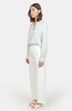 Chemise à motifs Pastel D HELENE femme, PASTEL D, taille XS, porté par Claire (1m76) – photo 4