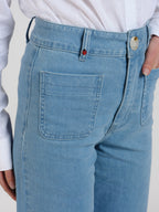Jean évasé bleu FAUVE femme, BLUE, taille XXS, porté par Léa (1m70) (F.A.M. JEANS) – photo 1