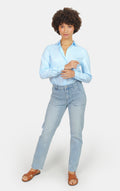Jean mom confort bleu MARIE femme, LIGHT BLUE, taille XS, porté par Marie (1m71) (F.A.M. JEANS) – photo 1