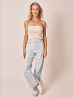 Jean évasé baby blue FAUVE femme, BABY BLUE, taille XS, porté par Jessica (1m75) (F.A.M. JEANS) – photo 1