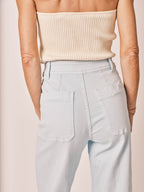 Jean évasé baby blue FAUVE femme, BABY BLUE, taille XS, porté par Jessica (1m75) – photo 5