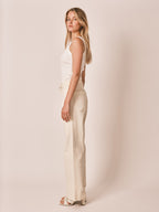 Jean évasé Greige FAUVE femme, GREIGE, taille XS, porté par Zoé (1m76) – photo 3