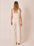 Jean évasé Greige FAUVE femme, GREIGE, taille XS, porté par Zoé (1m76) – photo 4