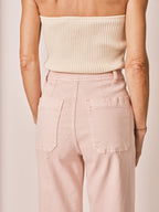 Jean évasé rose FAUVE femme, PINK, taille XS, porté par Jessica (1m75) – photo 5