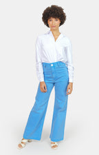 Jean évasé bleu royal FAUVE femme, ROYAL BLUE, taille XS, porté par Marie (1m71) (F.A.M. JEANS) – photo 1