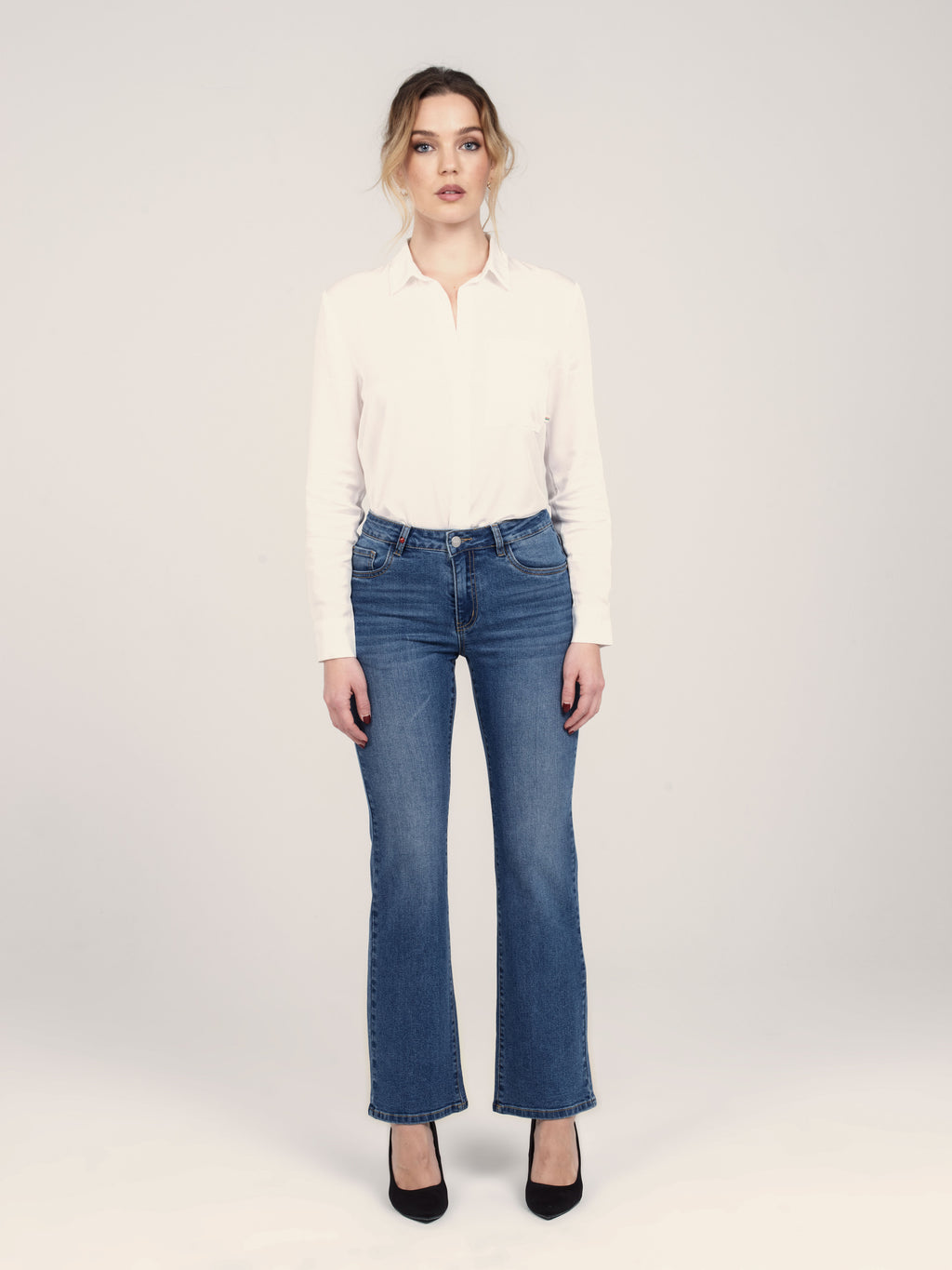 Jean bootcut bleu BEA femme, BLUE, taille XS, porté par Priscilla (1m76) (F.A.M. JEANS) – photo 1