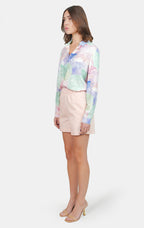 Short court ample ABBY saumon femme, LIGHT SALMON, taille XS, porté par Claire (1m76) – photo 4