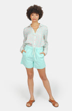 Short ample court ABBY menthe femme, MINT, taille XS, porté par Marie (1m71) (F.A.M. JEANS) – photo 1