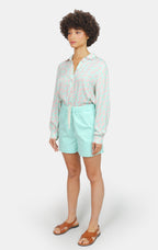 Short ample court ABBY menthe femme, MINT, taille XS, porté par Marie (1m71) – photo 4