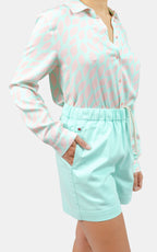 Short ample court ABBY menthe femme, MINT, taille XS, porté par Marie (1m71) – photo 5