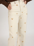 Jean droit greige POLA EMBRO HEART femme, GREIGE, taille 24, porté par Sarah (1m73) – photo 5