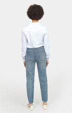 Jean mom taille haute stone POLLY femme, STONE, taille 26, porté par Marie (1m71) – photo 4