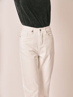 Jean mom blanc taille haute POLLY femme, WHITE, taille 25, porté par Jessica (1m75) – photo 5