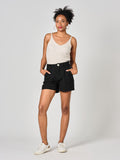 Short court taille haute noir AXELLE femme, BLACK, taille XS, porté par Shazney (1m75) (F.A.M. JEANS) – photo 1