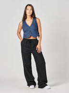 Pantalon évasé black FRANCINE femme, BLACK, taille XS, porté par Valentine (1m70) (F.A.M. JEANS) – photo 1